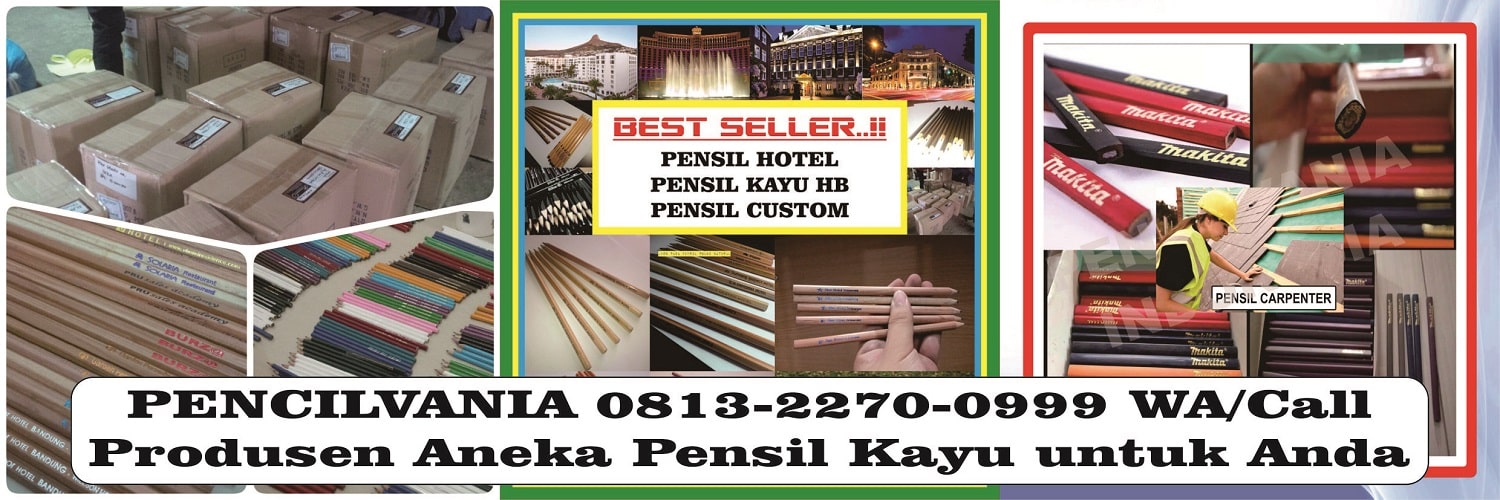 Menyediakan segala macam Pensil Promosi, seperti Pensil Hotel dan Pensil Souvenir langsung dari Pabrik Pensil Pensil Kayu.
